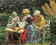 Laurits Tuxen solskin i haven Sweden oil painting artist